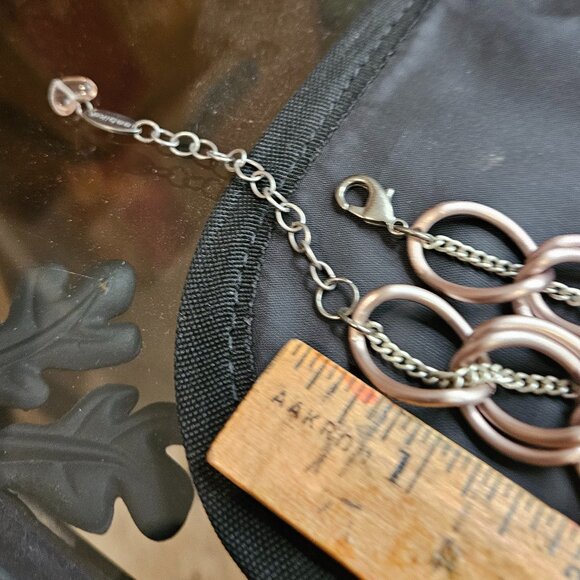 Sabika Rose Gold & Silver Chain Necklace - Picture 7 of 10